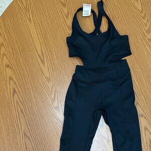 ✨ FP Movement Back It Up Onesie - Black Cut-Out Strappy Jumpsuit